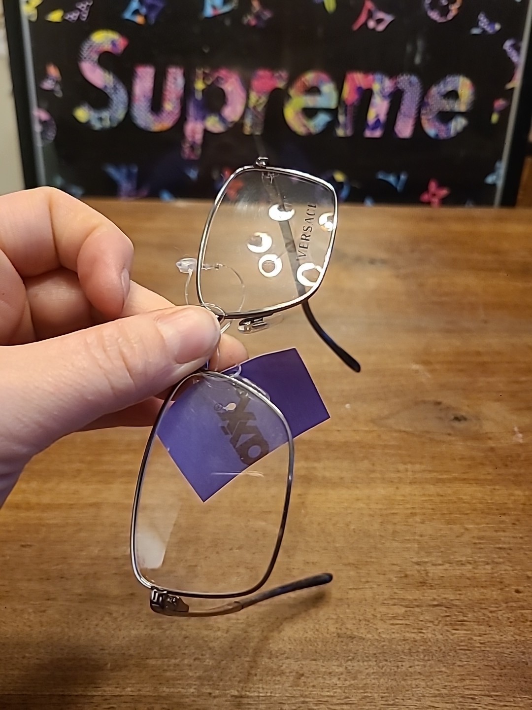 Versace Eyeglasses, Frames Only, Mod 1227 1001 Polished Silver, 55-17-145, Italy thumbnail 10