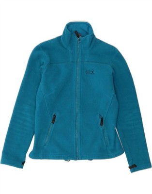 JACK WOLFSKIN Womens Fleece Jacket UK 10 Small  Turquoise Polyester KT04