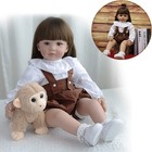 24" Reborn Puppe Lebensecht Weiches Vinylsilikon Stoffkörper Reborn Baby XMAS DE