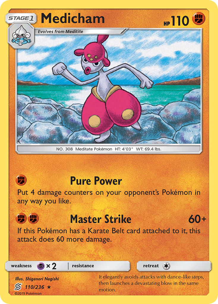 Medicham 110/236 Rare Unified Minds Pokemon Near Mint