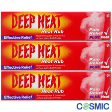 3 X DEEP HEAT Heat RUB Effective Relief from Muscular & Rheumatic, Back Pain 35g