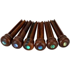 Blisstime 6pcs Rosewood Guitar Bridge Pins Inlaid Abalone Dot Acoustic Guitar