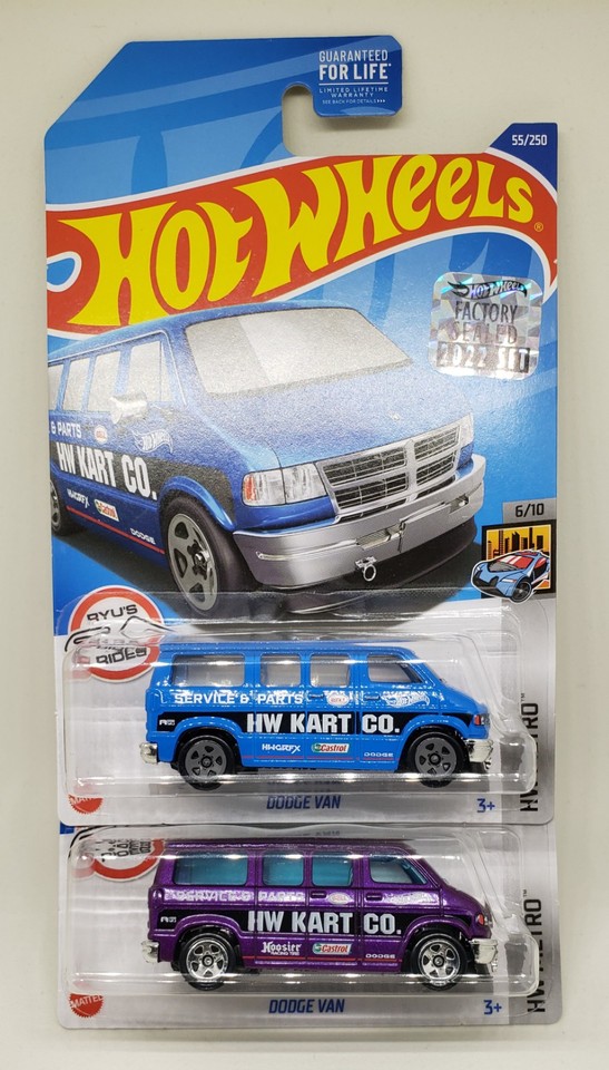 Voiture Miniature Hot Wheels Dodge Van 1/64 - Édition Mainline 2022, Couleur Violette