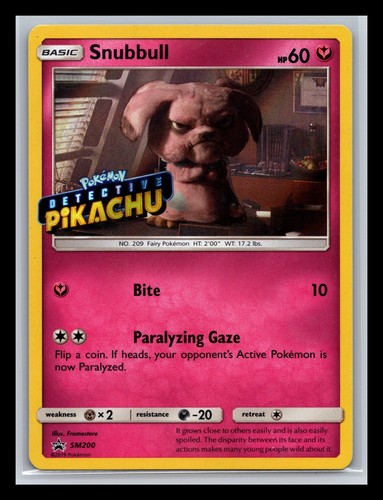 Snubbull - (Detective Pikachu Stamped) SM200 Holo Pokemon Sun & Moon Promo - LP