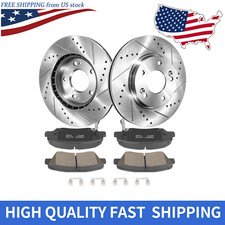 11.02 Front Drilled Rotors Ceramic Brake Pads...