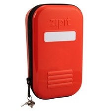 ZIPIT Lock Pencil Case for Kids Lockable Tin Box 8.8" 5.5" 2.6", Red