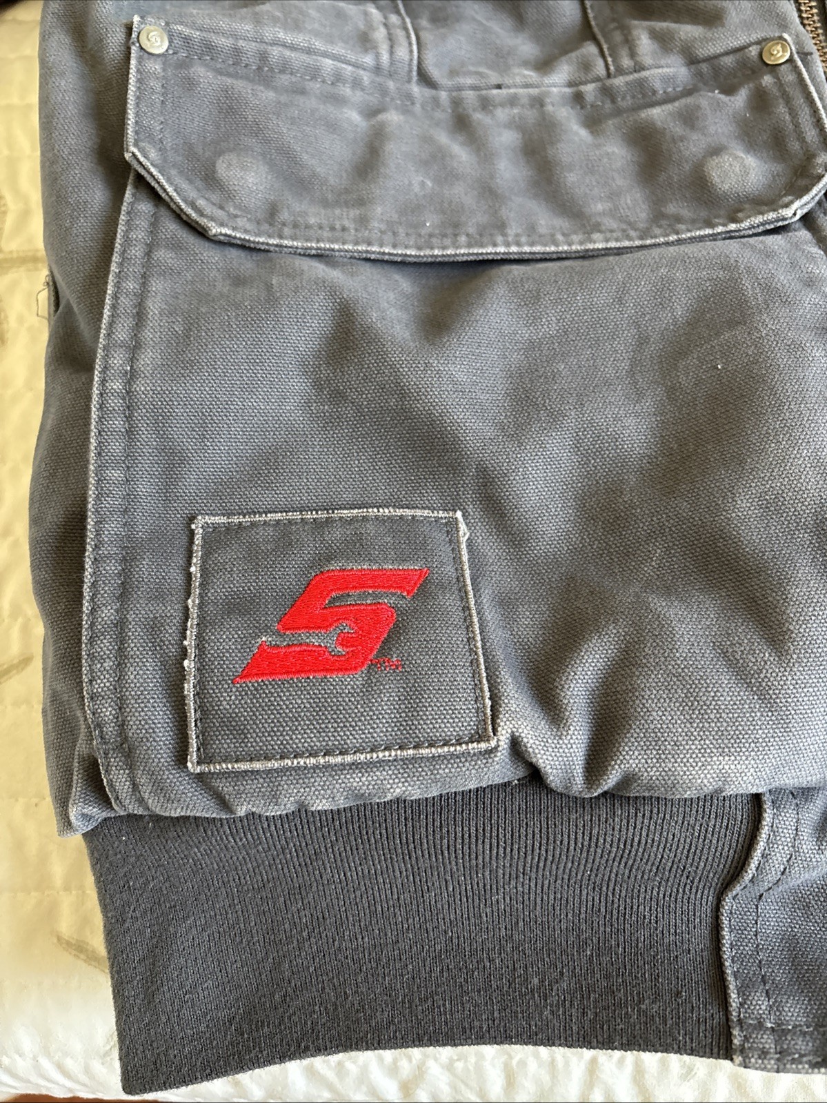 grey snap on jacket size small - image 7