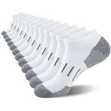 Heatuff Mens Athletic Ankle Socks Moisture Wicking Cushion Running Low Cut So...