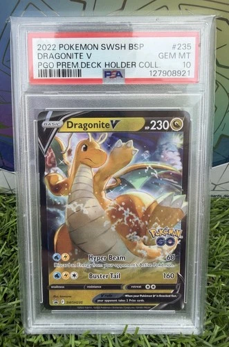 Dragonite V SWSH235 2022 Black Star Promo Pokemon Go Stamped PSA10
