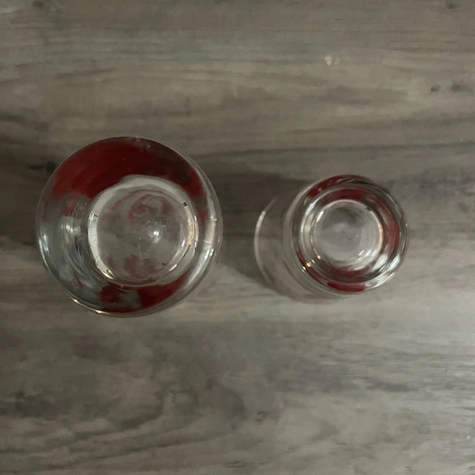 (2) Gafas de chupito Sooners de la Universidad de Oklahoma altas para estudiantes cortas y altas Foto 3 de 3