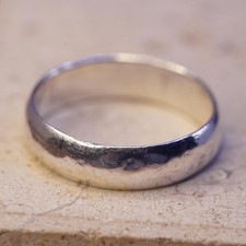 Size 7.5, vintage Sterling silver handmade ring, 925 wedding band
