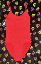 Ethika New With Tags Women's Pull-On "The Bodysuit" RED Snake Skin Size Small