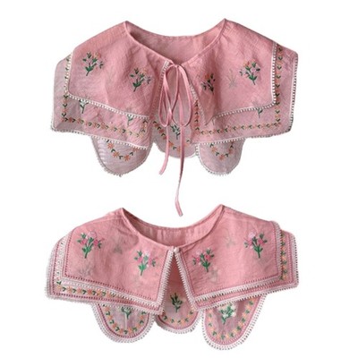 Embroidered Floral False Collar Female Decorative Sweater Collar Lady Accessory