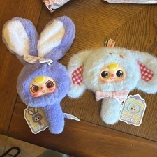 Baby Three Magic Mirror Plushie Open Box/bag Blue/ Purple Bunny Mirror