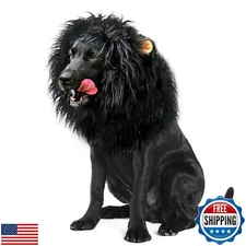 Onmygogo Lion Mane Wig for Dogs with Ears, Funny Pet Costumes for Halloween C