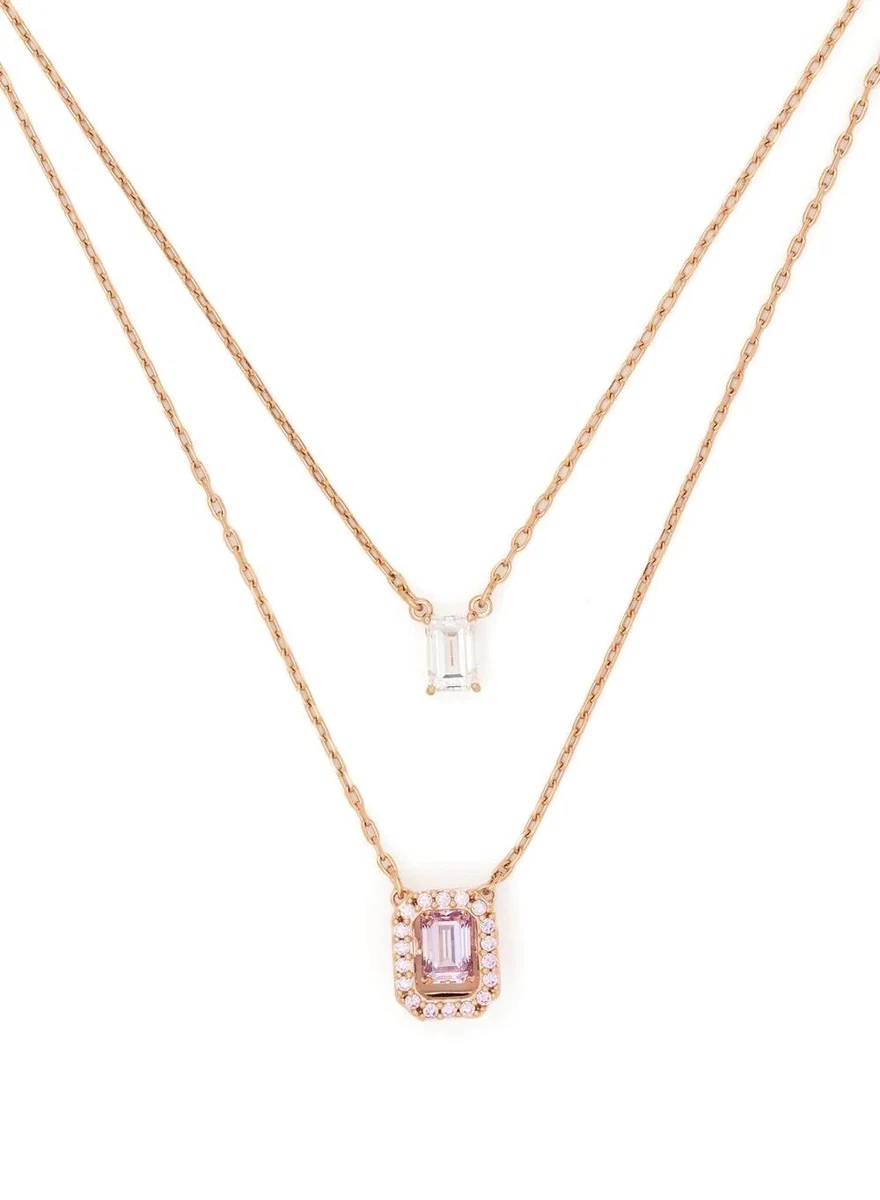 New w Gift Box SWAROVSKI 5640558 Rose Gold Purple Millenia Layered 