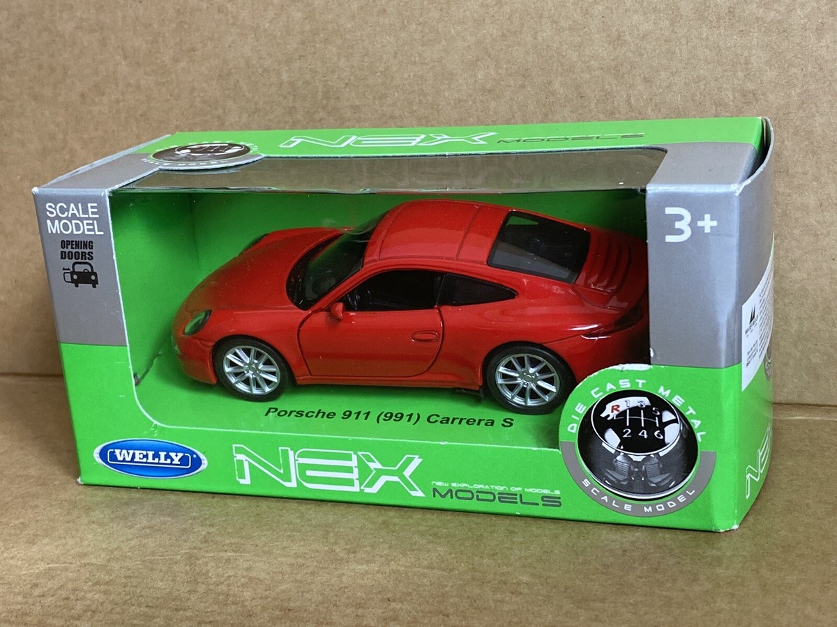 Welly NEX Porsche 911 991 Carrera S, 1:43 Scale, Die Cast, Pull