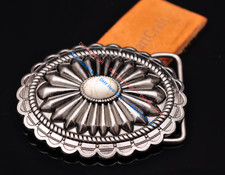 Retro American Tribal men's cowboy Flower Turquoise Belt Buckle fits 40mm Strap