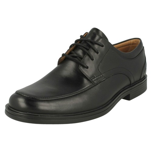 Mens Clarks 'Un Aldric Park' Black Or Tan Leather Lace Up Shoes - G & H Fittings - Picture 2 of 21