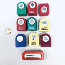 Lot of 10 Misc. Paper Punches (Punch Bunch, Marvy, All Night Media)