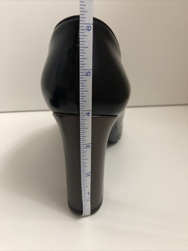 Via Spiga Baran Almond Block Heel Black Patent Leather Upper Pumps Sz 9.5 - Picture 9 of 12
