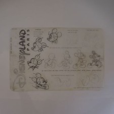 2 Tischsets Reproduktion Zeichenbrett DISNEYLAND PARIS MICKEY Vintage