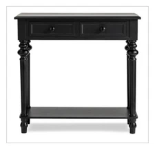Crestview Collection Copper Grove Kapan Wood 2-Drawer Console Table In Black