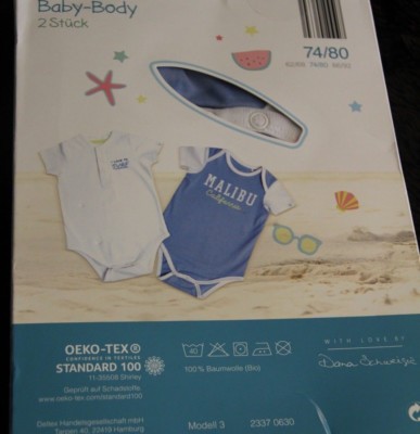 Bby Body 2 Stück von With Love by Dana Schweiger in Gr. 74/80  100% Baumwolle