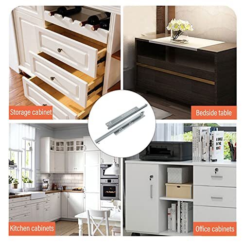1 Pair Hidden Ball Bearing Drawer Slide Heavy Duty Soft Close Bottom Mount Ca...