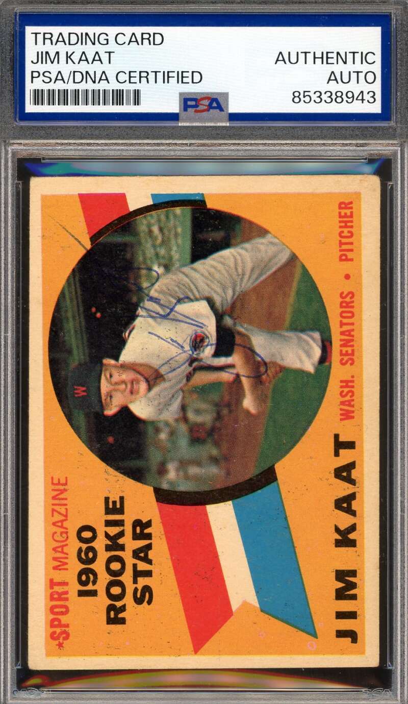 Jim Kaat PSA DNA Vintage Signed 1960 Topps Rookie Stars Autograph