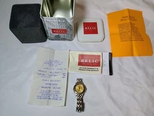 Relic Wet Women Watch Silver/Gold Stainless 50m Date Quartz (7R11197) UNTESTED!