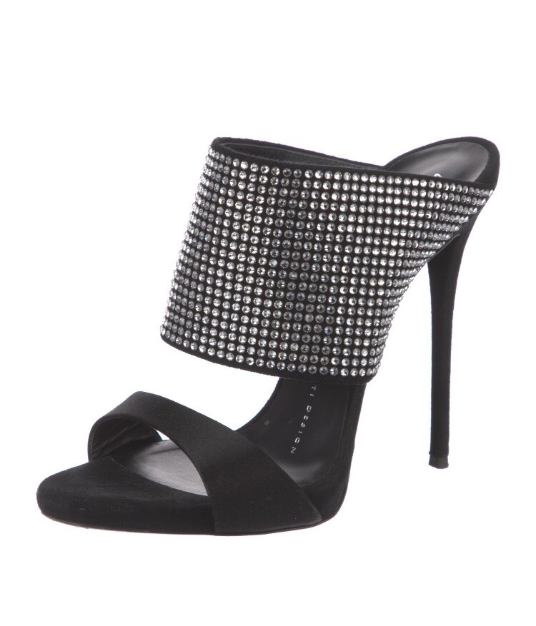 Giuseppe Zanotti Crystal Embellished Mules Sz 38 | eBay