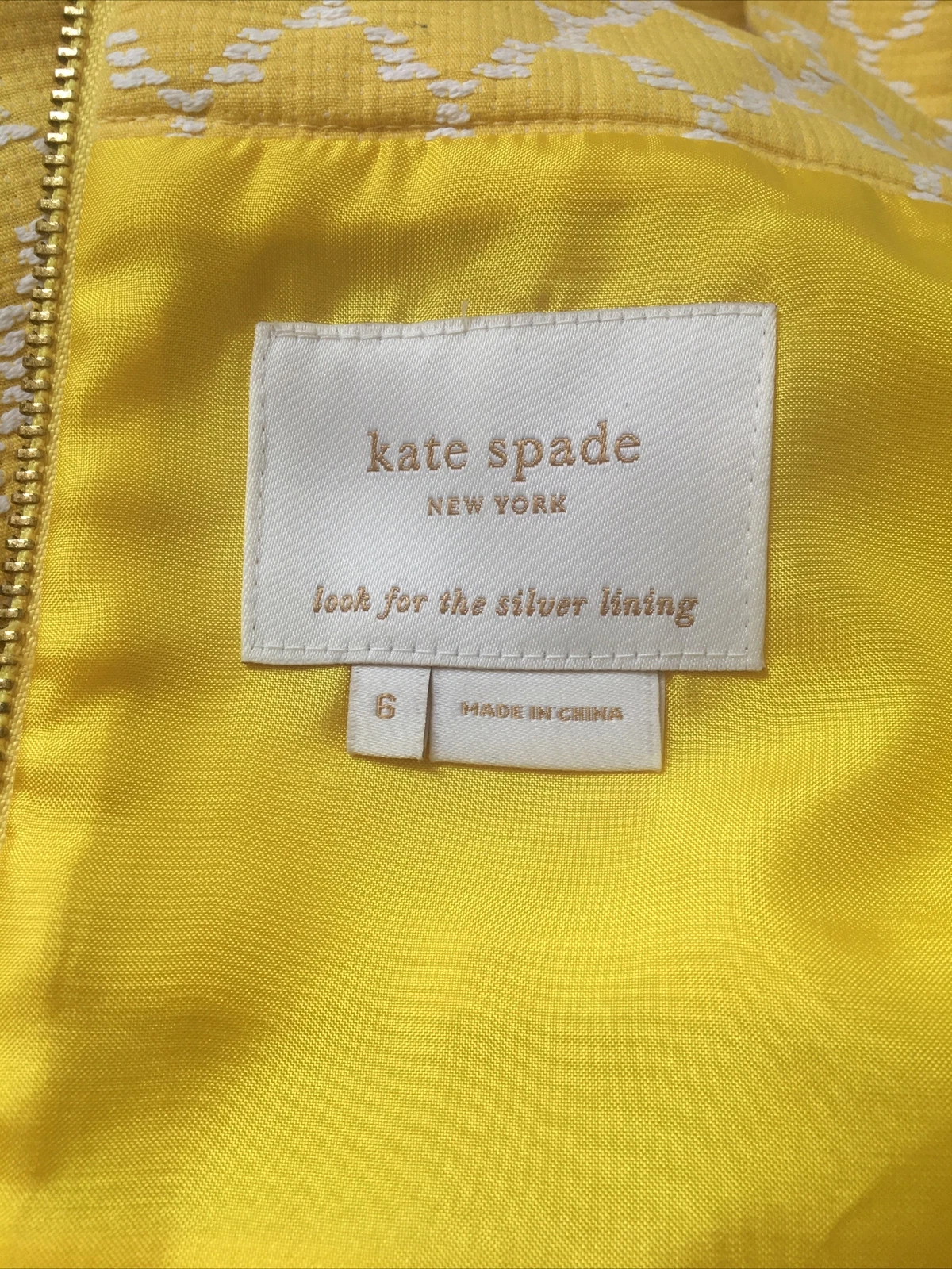 Abito Kate Spade New York Look For The Silver Fodera Tg 6