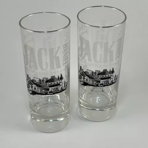 (2) Jack Daniels Old No. 7 Tennessee Whiskey  6" Highball Drinking Glasses