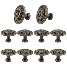 12 Packs Vintage Dresser Knobs Bronze Small Drawer Knobs Antique Cabinet Knob...