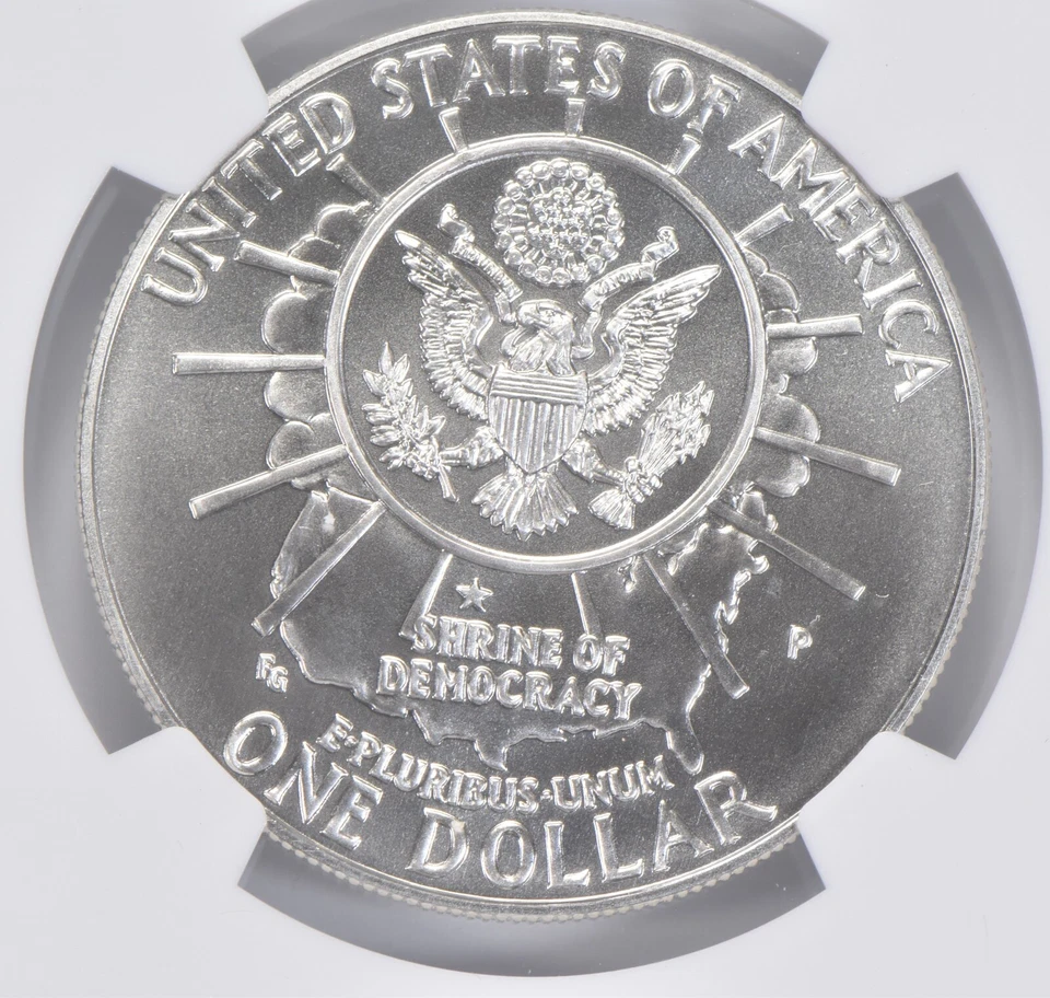 1991 P Mount Rushmore Commemorative Silver Dollar NGC MS70 - Image 4 of 4