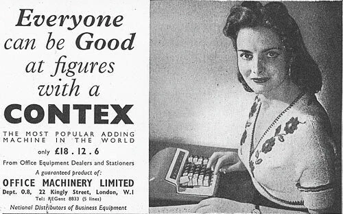 Vintage Calculator And Adding Machine: Contex Model B 1960 - Picture 2 of 6