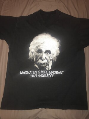 Vintage USA Sng Stch Einstein 80s  IMAGINATION IS MORE IMPORTANT THAN KNOWLEDGE 