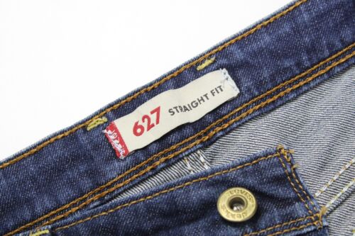Pantalones de mezclilla para mujer LEVI'S 627 calce recto W32/L34 bigotes descoloridos oscuros cremallera mosca informales - Imagen 5 de 9