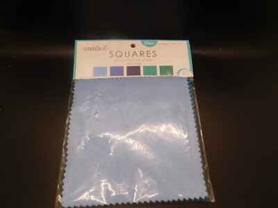 Create it Squares fabric 20pc Blue Solid 100% cotton 5'' x5''