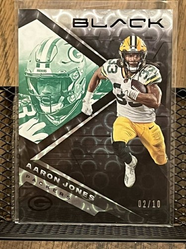 AARON JONES 2022 PANINI BLACK GREEN BAY PACKERS CIRCLES PRIZM SSP INSERT 2/10!!!
