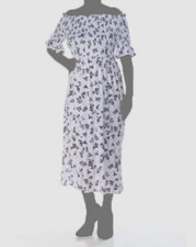 Vince Camuto Women's White Floral Off The Shoulder Midi Dress Size XL