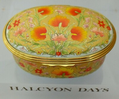 Halcyon Days 18thC The Golden Treasure Box Inspired Enamel Box - 2 7/8''