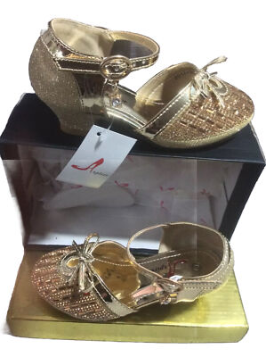 Aspirer Schuhe Mädchen Kinder Größe 8/28 Absatz Mary Jane glitzernd Party Wed