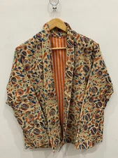 Floral Corduroy Short Kimono Jacket | Cotton Quilted Cardigan Kimono | Jacket