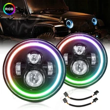 7" Inch Round LED Headlights RGB Hi/LO Sealed Beam for Chevy Bel Air 1955-1957C