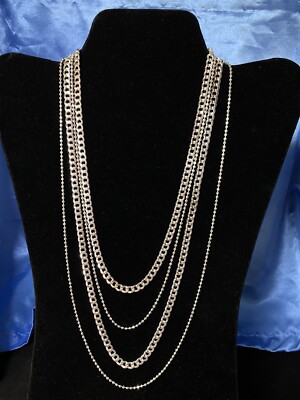 SILPADA N3025 HIGH AUTHORITY NECKLACE 4 CHAINS 18 -20  .925 STERLING SILVER NIB