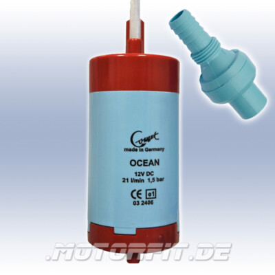 Comet Frischwasserpumpe OCEAN + Rückschlagventil 12V 1,5 Bar 21l/min Trinkwasser