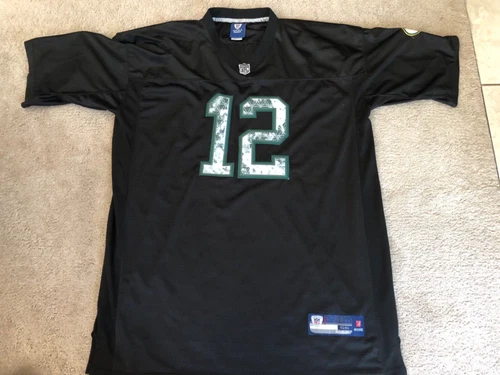 Reebok Green Bay Packers #12 Rodgers Jersey Mens Size 56 Black As Pictured RARE