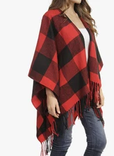 Southern Style womans shawl/scarf red & black checkered one size fits most